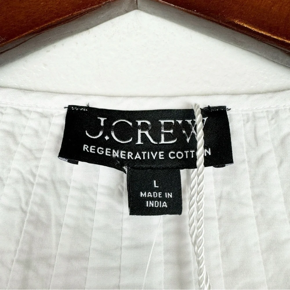 J. Crew Jolie Top Lightweight Eyelet Cotton Poplin White Size L NWT - Picture 7 of 8